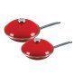 Vita® 4-Piece Enamel-on-Steel Covered Skillet Set (Red)