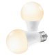 Globe Electric A19-Shape E26-Base Wi-Fi® Smart Dimmable Soft-White 60-Watt-Equivalent Frosted LED Light Bulbs, 2 Pack