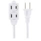 GE® 3-Outlet Polarized Indoor Extension Cord with Twist-to-Close Outlet Covers, 6 Ft., White, 51937