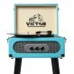 Victor® Andover Dual-Bluetooth® Belt-Drive 5-in-1 Suitcase-Style Record Player with Legs, VWRP-3200 (Turquoise)