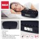 RCA Digital Radio Alarm Clock with USB Charging Cord