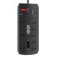 Tripp Lite® by Eaton® Protect It!® 1,200-Joules Surge Protector, 8 Outlets plus 2 USB Ports, 8-Ft. Cord, with Telephone/Modem Protection, TLP88TUSBB