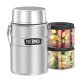 Thermos® 47-Oz. Stainless King™ Big Boss™ Double-Wall Stainless Steel Food Jar with 2 Inner Containers, Silver