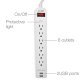 Digital Energy® 6-Outlet Surge Protector Power Strip with 2 USB Ports (180 In.; White)