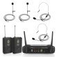 Pyle® Premier Series Professional UHF Wireless Microphone System with 2 Body Packs, 2 Lavaliers, and 2 Headsets