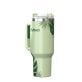 Outdoors Professional 40-Oz. Stainless Steel Double-Walled Insulated Tumbler with Straw (Tropical Green)