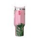 Outdoors Professional 40-Oz. Stainless Steel Double-Walled Insulated Tumbler with Straw (Tropical Pink)