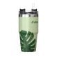 Outdoors Professional 20-Oz. Stainless Steel Double-Walled Insulated Tumbler with Straw (Tropical Green)
