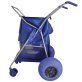 Rollx® Big Balloon Wheel Foldable Beach Cart Storage Wagon for Sand, with 13-In. Beach Tires, Blue
