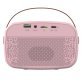 IQ Sound® Mini Karaoke Portable Bluetooth® Speaker with Wireless Microphone and RGB Light Show, IQ-908K (Pink)