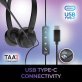 Adesso® Xtream P4T Headset with Push to Talk, Volume Controls, and Answer/End Call Controls