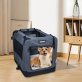 Jespet® 3-Door Soft-Sided Folding Travel Pet Crate (Medium/Large; Gray)