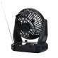 Audiobox® 3-Speed Portable Solar-Rechargeable Fan with Built-in Bluetooth® Speaker and Torch Light, Black, RXF-40