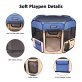 Jespet® Portable Dog Exercise Pet Soft-Side Playpen (Small; Royal Blue/Beige)