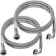 Certified Appliance Accessories 2 pk Braided Stainless Steel Washing Machine Hoses with Elbow, 4ft