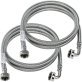 Certified Appliance Accessories 2 pk Braided Stainless Steel Washing Machine Hoses with Elbow, 6ft