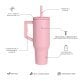Elemental® Commuter Series Stainless Steel 40-Oz Commuter Insulated Tumbler with 2 Straws and Handle (Rose)