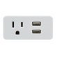 PRIME® 1-Outlet Surge Protector Wall Tap with 2 USB-A Charging Outlets