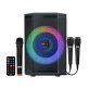 QFX® Portable Bluetooth® True Wireless PA System with LED Circle Party Lights and Microphones, E-B8