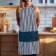 Better Houseware Adjustable Striped Apron (Blue)