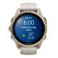 Garmin® fēnix® 8 AMOLED Multisport 43-mm GPS Watch with Silicone Band (Sapphire Lens/Soft Gold/Fog Gray)