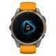 Garmin® fēnix® 8 AMOLED Multisport 47-mm GPS Watch with Silicone Band (Sapphire Lens/Titanium with Spark Orange/Graphite)