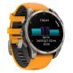 Garmin® fēnix® 8 AMOLED Multisport 47-mm GPS Watch with Silicone Band (Sapphire Lens/Titanium with Spark Orange/Graphite)