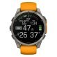Garmin® fēnix® 8 AMOLED Multisport 47-mm GPS Watch with Silicone Band (Sapphire Lens/Titanium with Spark Orange/Graphite)