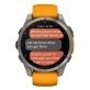 Garmin® fēnix® 8 AMOLED Multisport 47-mm GPS Watch with Silicone Band (Sapphire Lens/Titanium with Spark Orange/Graphite)
