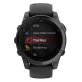 Garmin® fēnix® E AMOLED Multisport 47-mm GPS Smartwatch with Black Silicone Band (Slate Gray/Stainless Steel)