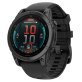 Garmin® fēnix® E AMOLED Multisport 47-mm GPS Smartwatch with Black Silicone Band (Slate Gray/Stainless Steel)