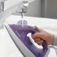 Panasonic® Dry and Steam Iron with Ceramic U-Shape Soleplate, 1,500 Watts, Multidirectional Ironing and 360° Rotating Cord, Purple, NI-S630