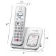 Panasonic® Expandable Cordless Phone System for Landline, Digital Answering System, Caller ID, Call Blocker, and Large Buttons (2 Handset)