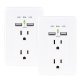 CyberPower® 2-AC Outlet and 2-USB Port Grounded Wall Tap, MP18HO007, 2 Pack