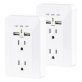 CyberPower® 2-AC Outlet and 2-USB Port Grounded Wall Tap, MP18HO007, 2 Pack