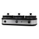 Culinary Chef 420-Watt Triple Slow Cooker and Buffet Server with Three 2.5-Quart Ceramic Pots